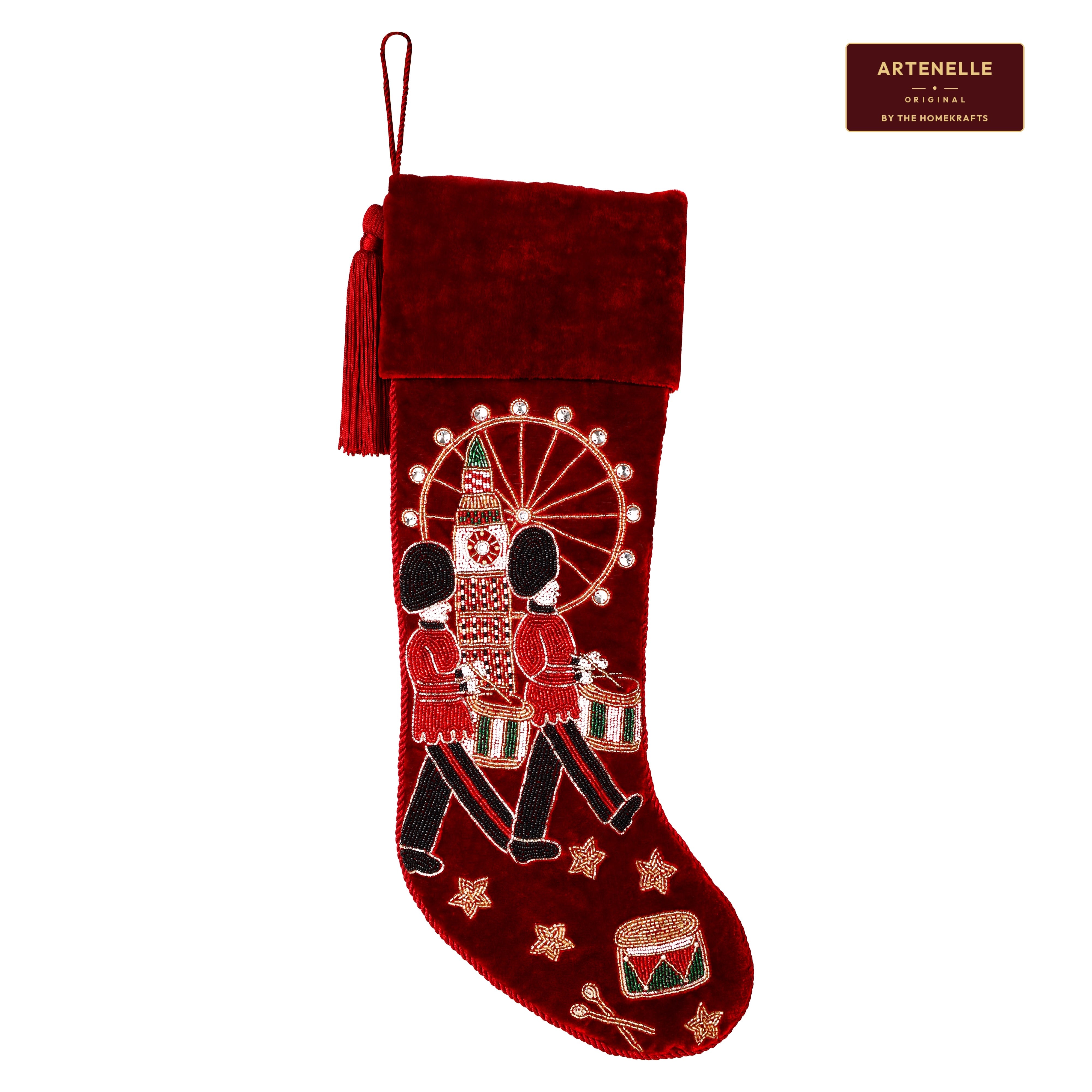 Personalised Royal Guard Beaded Christmas Stocking