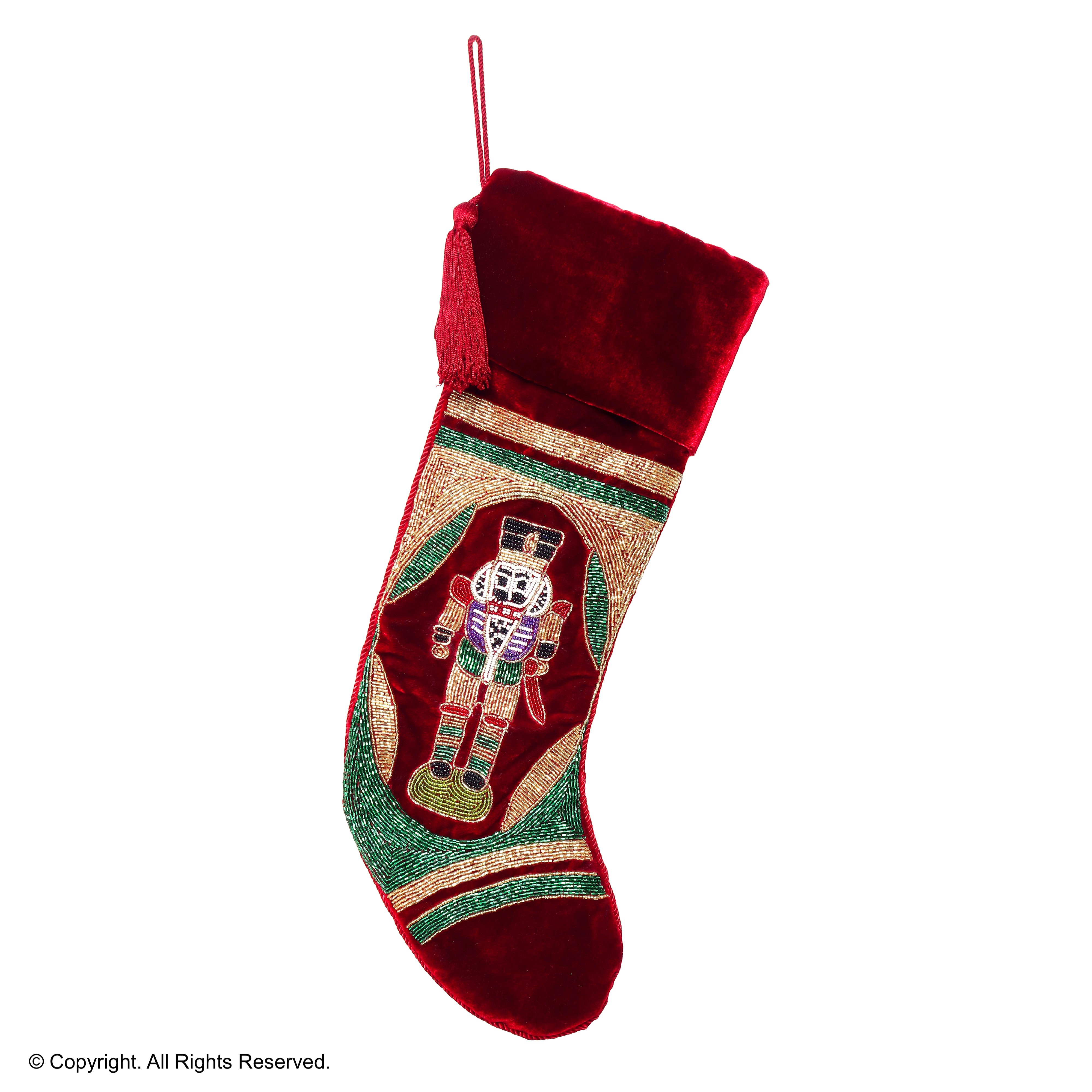 PERSONALISED NUTCRACKER RED VELVET CHRISTMAS STOCKING