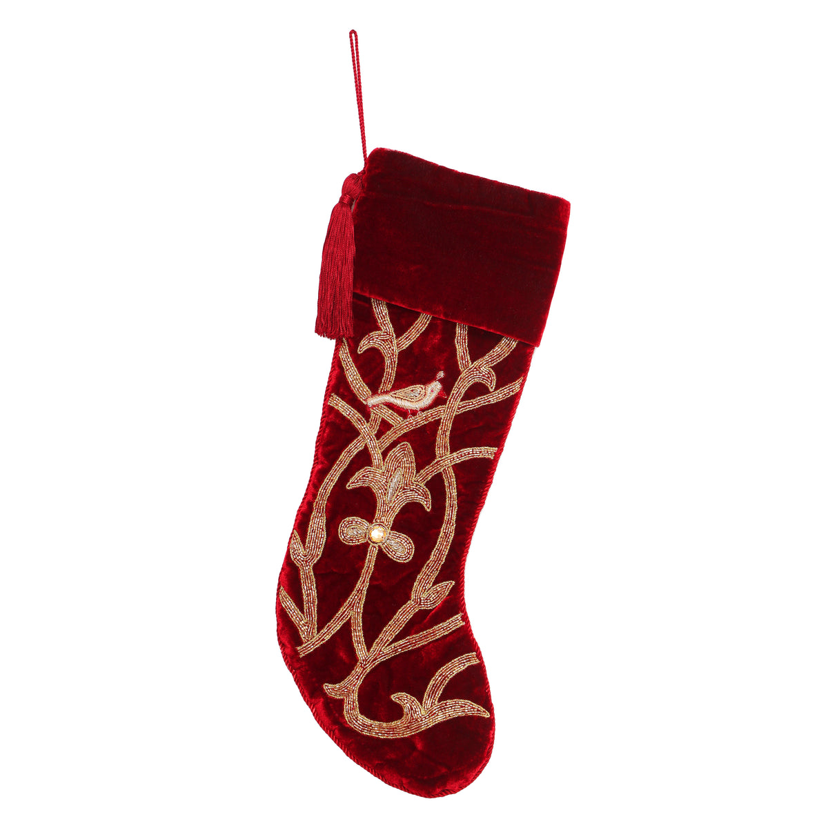 Christmas Tree Skirt & Matching Christmas Stocking Set - Patridge Bird