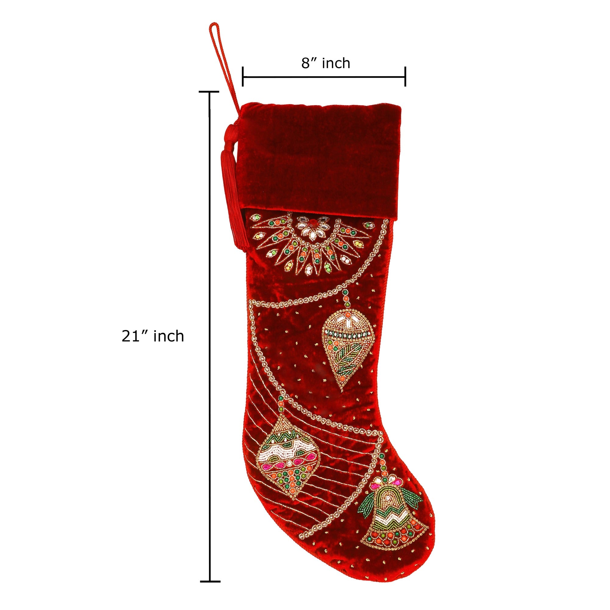 GOLD & RED 4 PIECE CHRISTMAS STOCKING SET