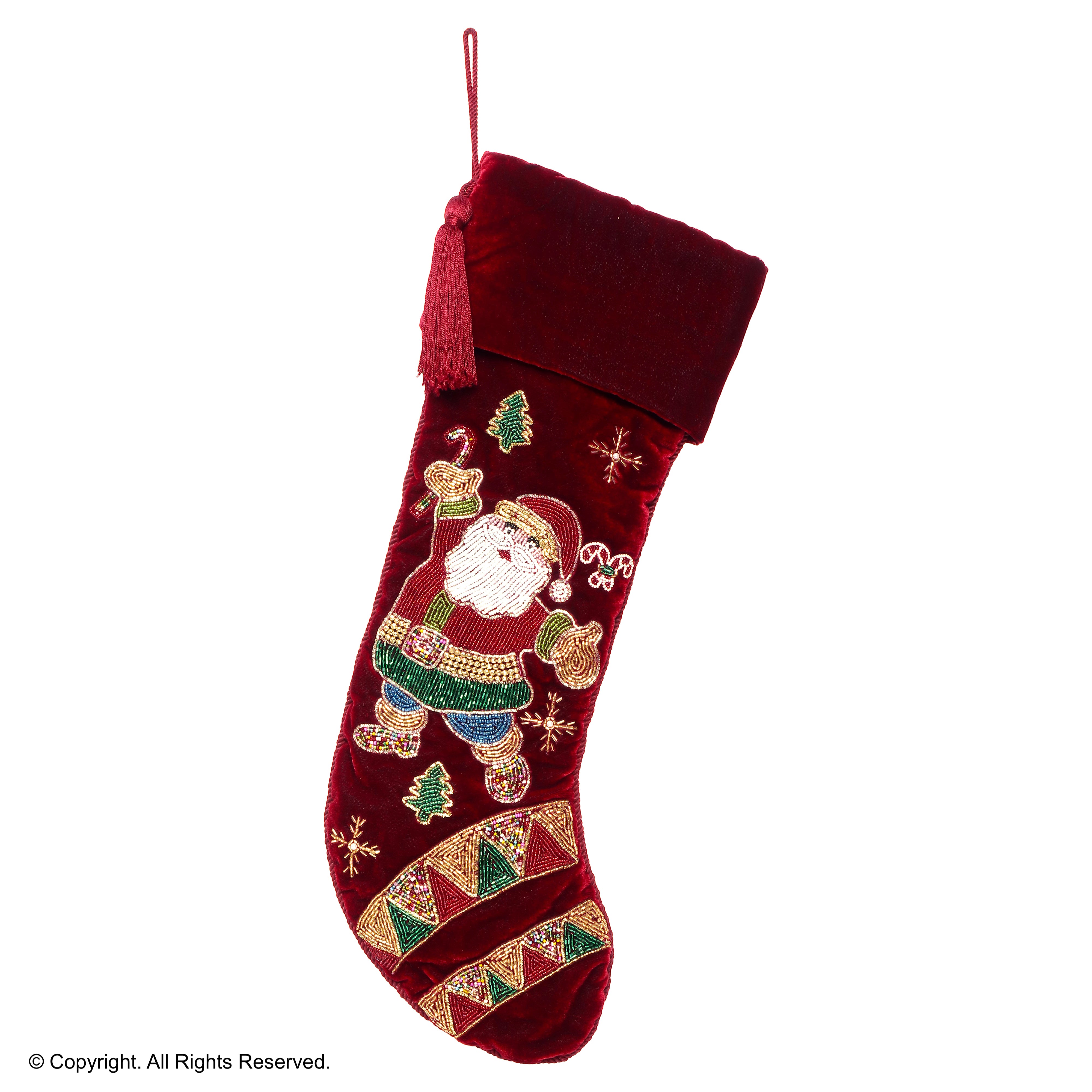 PERSONALISED SANTA DANCE PARTY  RED VELVET CHRISTMAS STOCKING