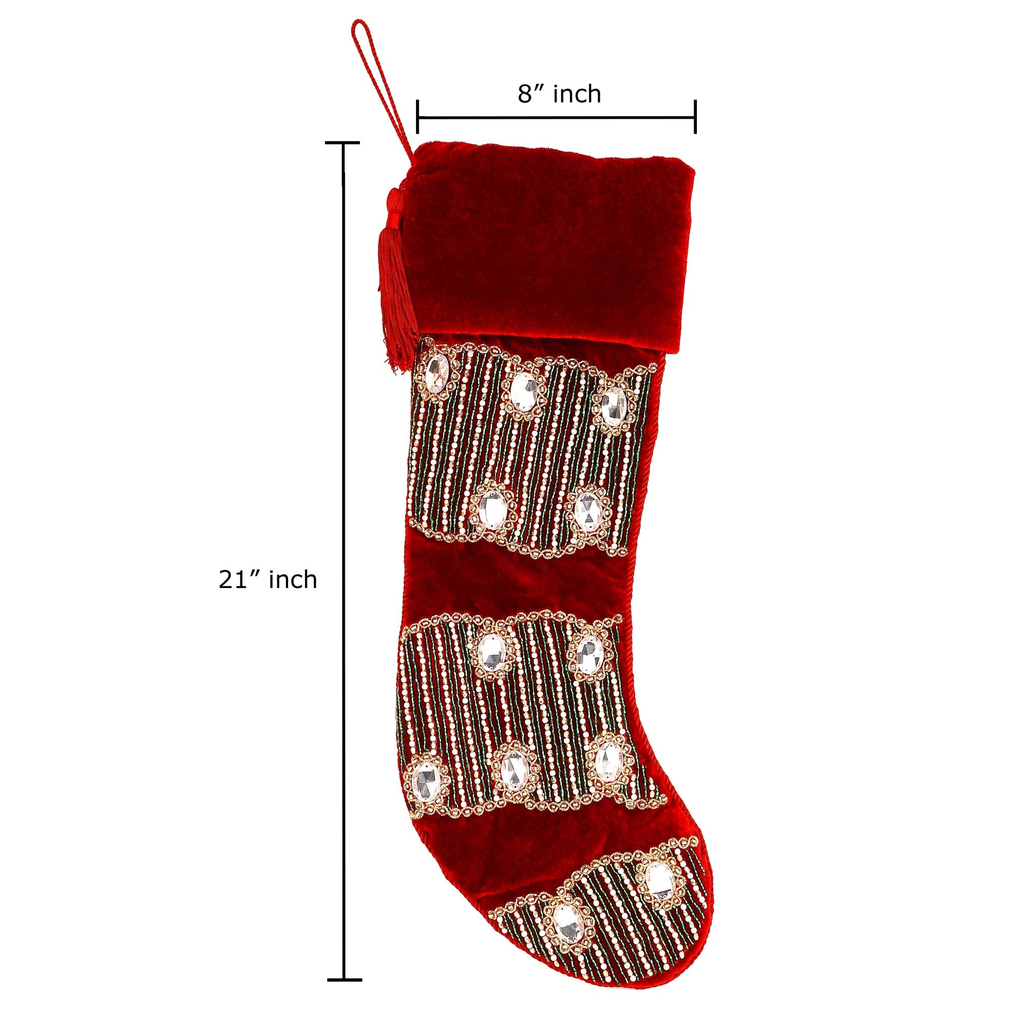 GOLD & RED 4 PIECE CHRISTMAS STOCKING SET