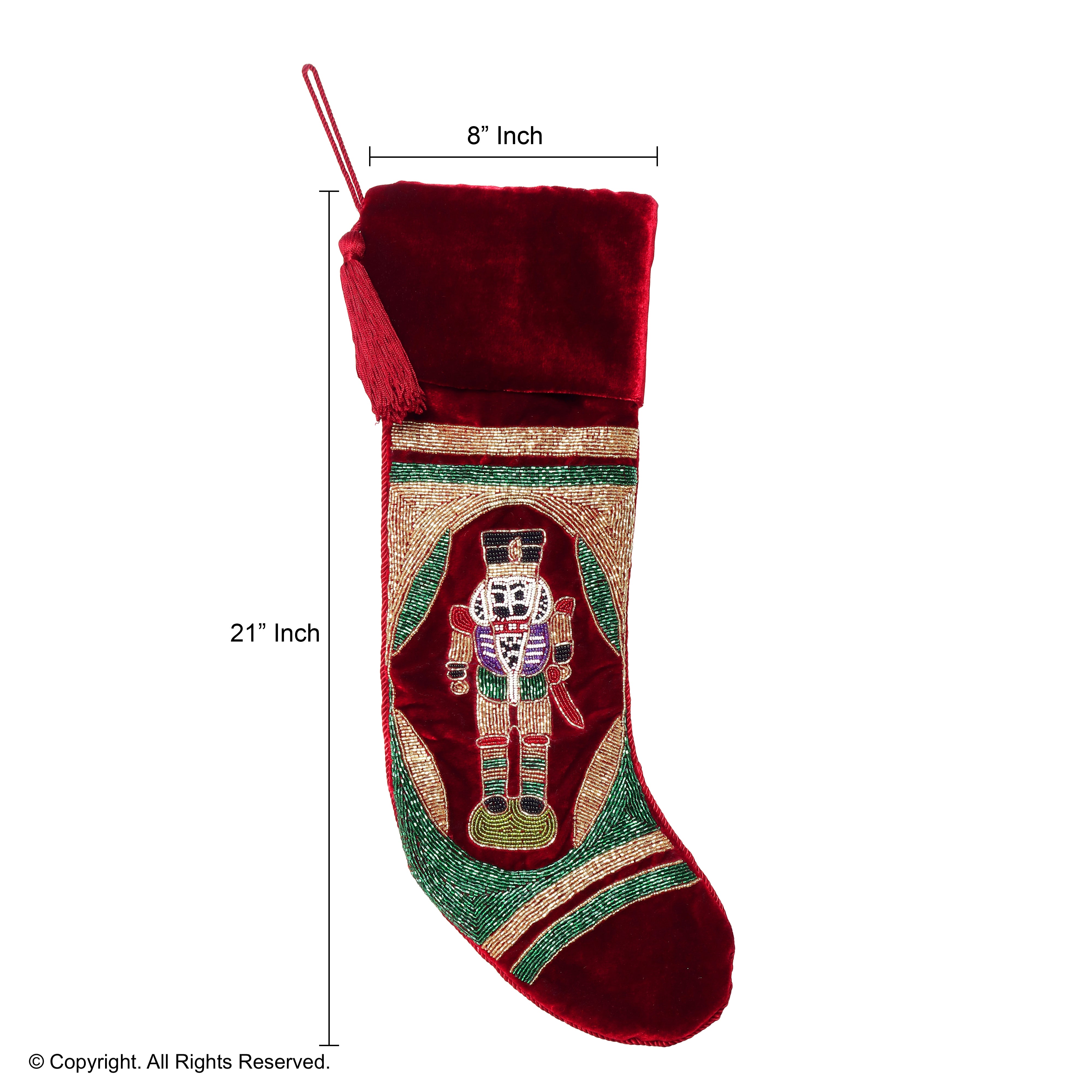 PERSONALISED NUTCRACKER RED VELVET CHRISTMAS STOCKING