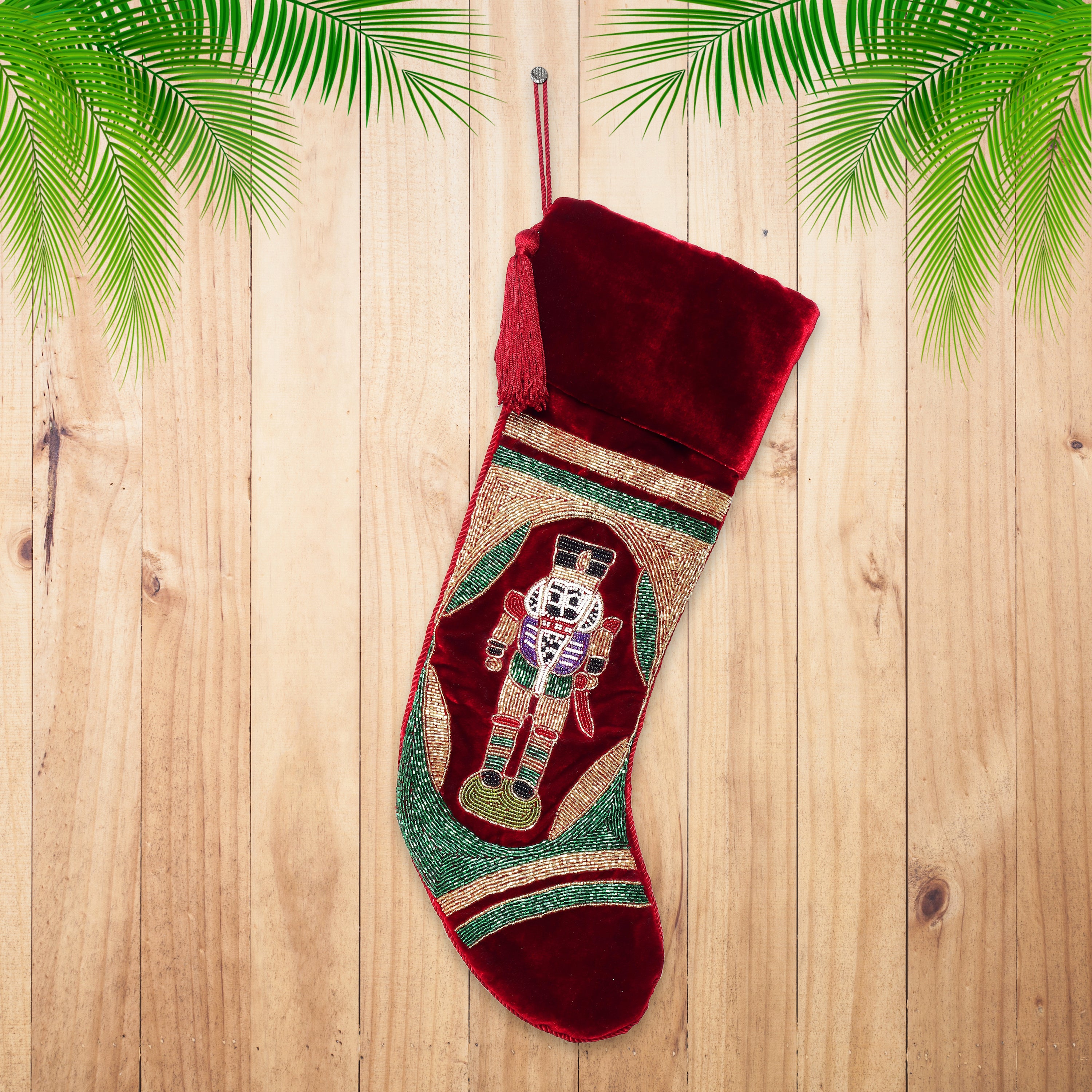Nutcracker Christmas stocking set of 4. Red, Green, Blue, White Nutcracker Stockings christmas decorations fireplace Decoration
