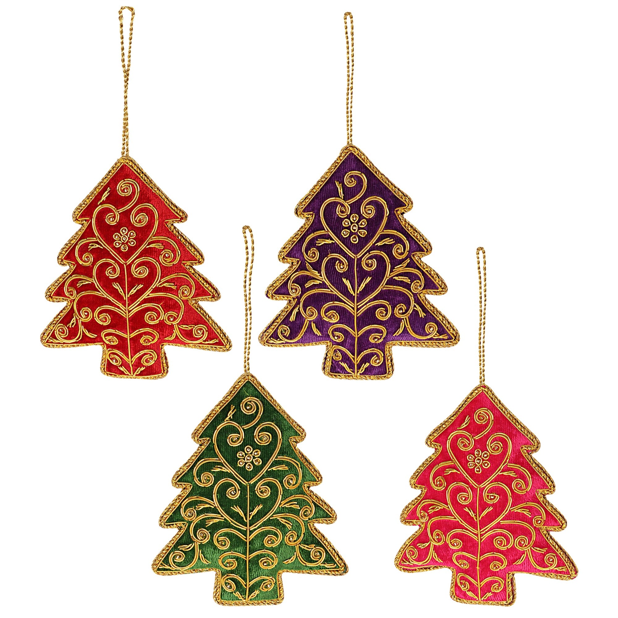 Decorative Tree Christmas ornaments set of 4 pieces for holiday decor (1SET=4PC)