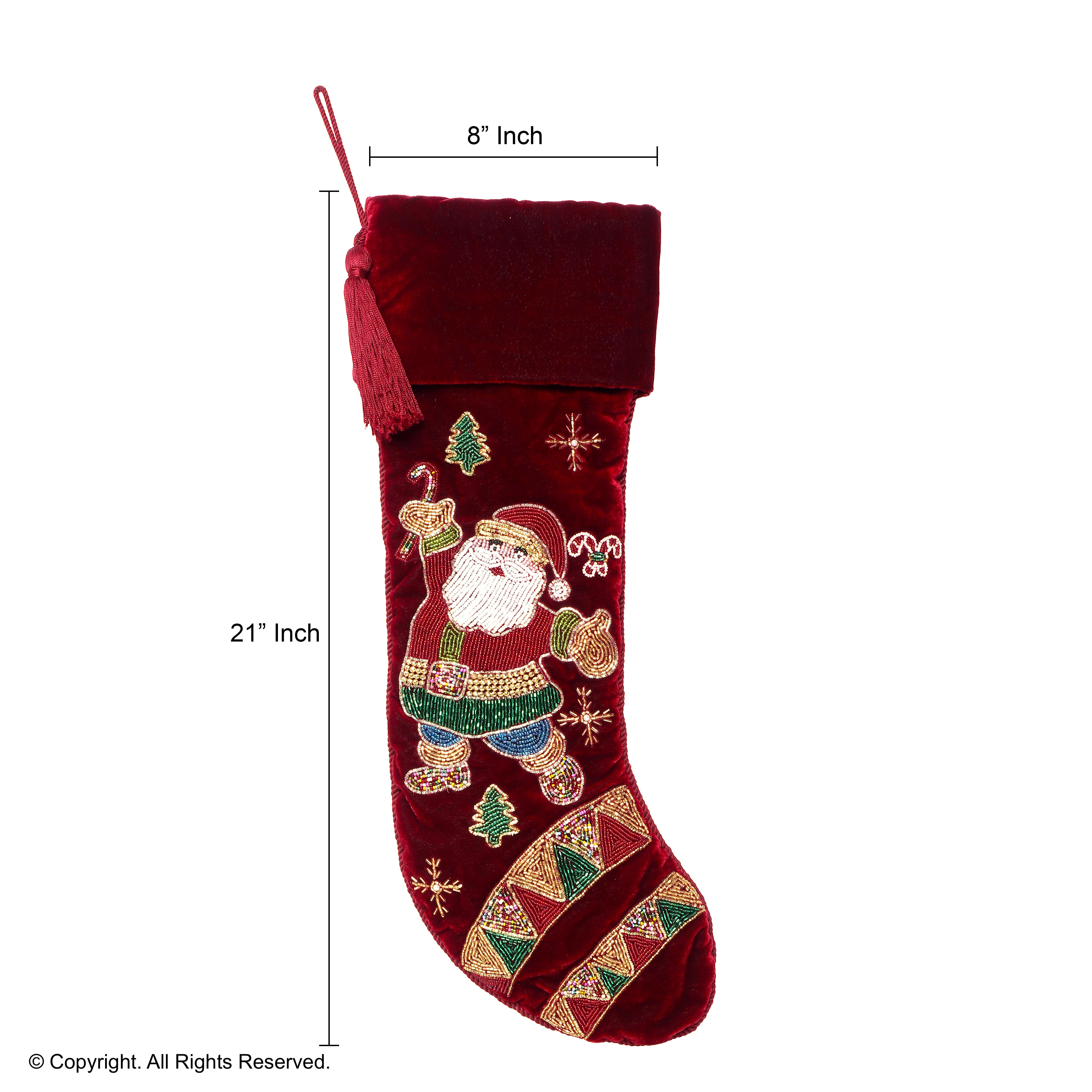 PERSONALISED SANTA DANCE PARTY  RED VELVET CHRISTMAS STOCKING