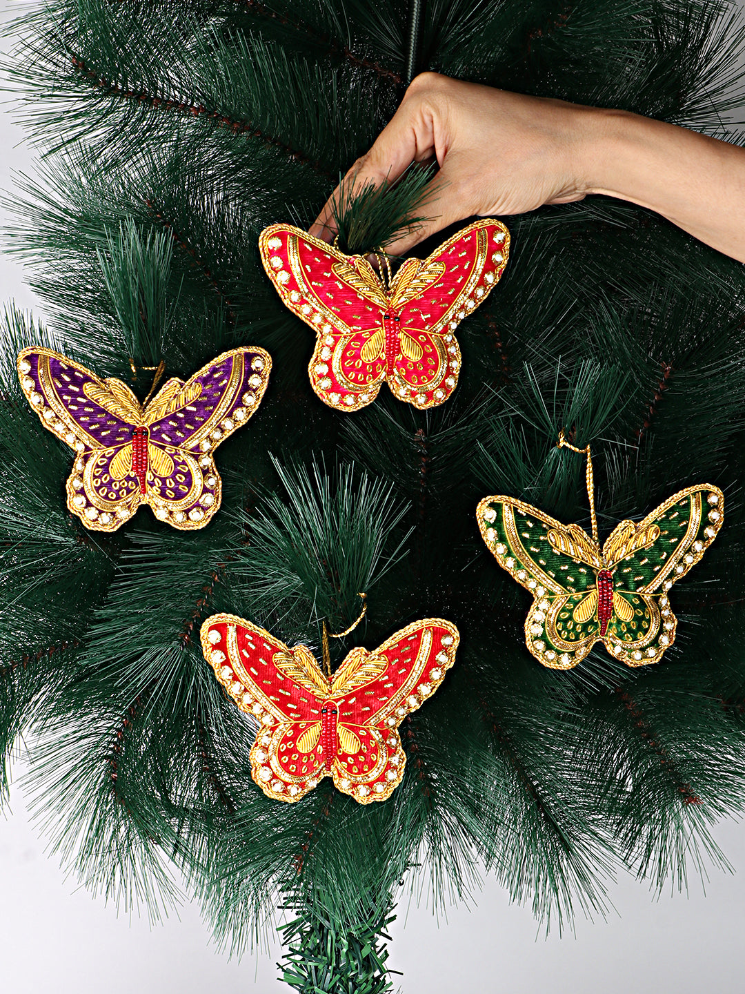 Butterfly Fantasy Christmas ornaments set of 4 pieces for holiday decor (1SET=4PC)