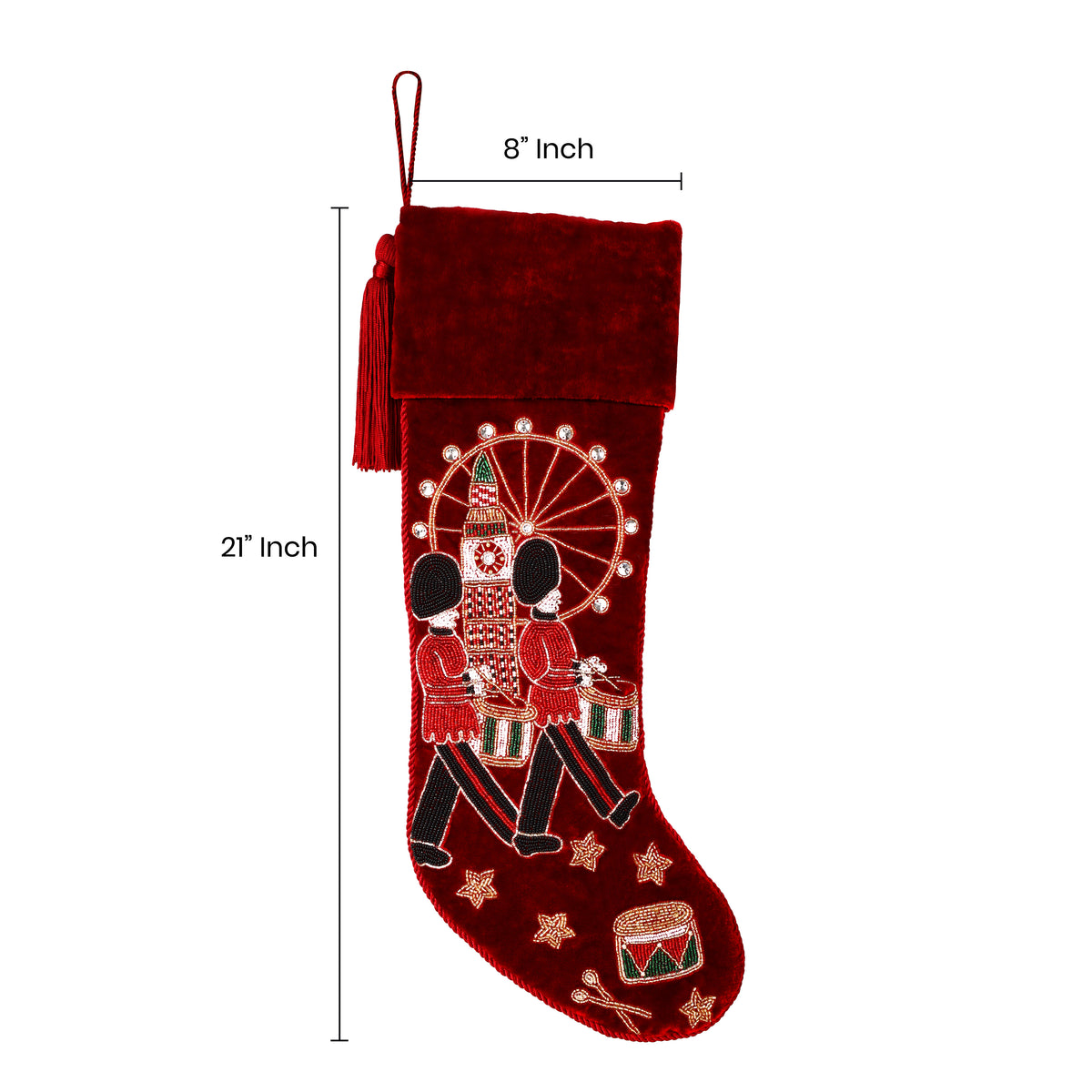 Personalised Royal Guard Beaded Christmas Stocking