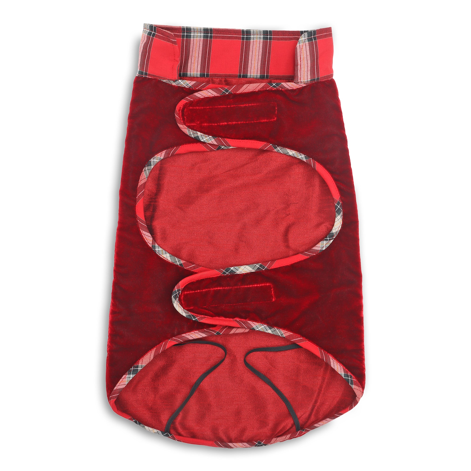 Red Christmas Dog jacket Embroided Velvet Dog jacket with snowflakes