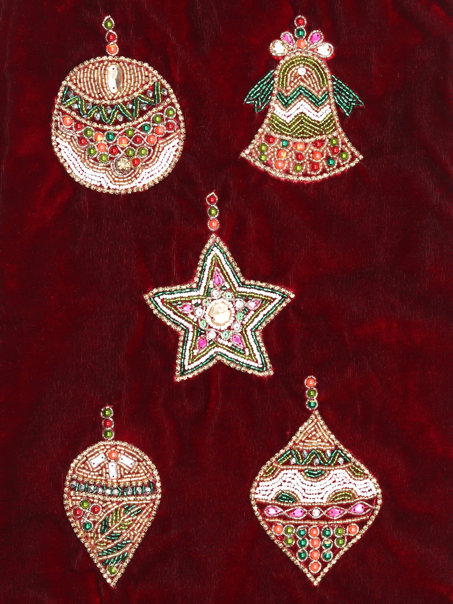 Red Christmas Dog jacket Embroided Velvet Dog jacket with beautiful ornaments