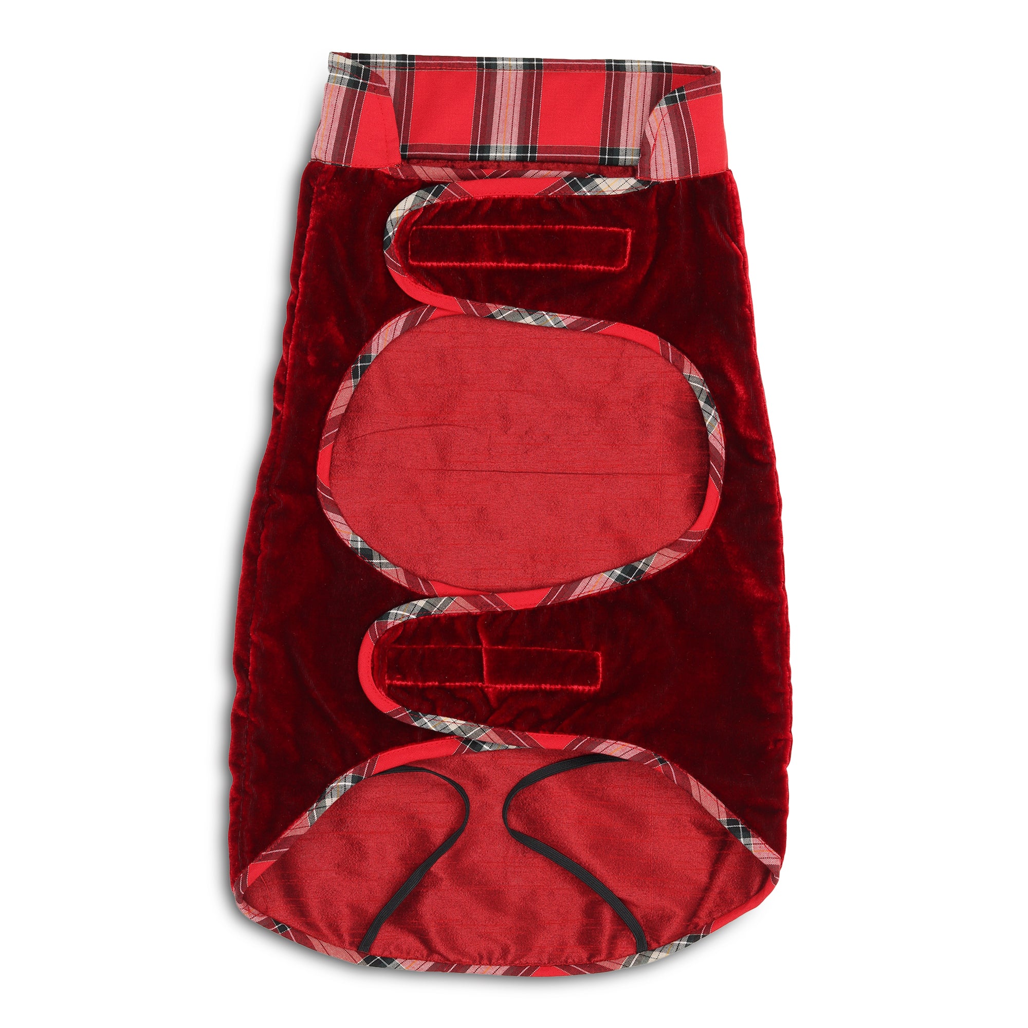 Red Christmas Dog jacket Embroided Velvet Dog jacket with beautiful ornaments