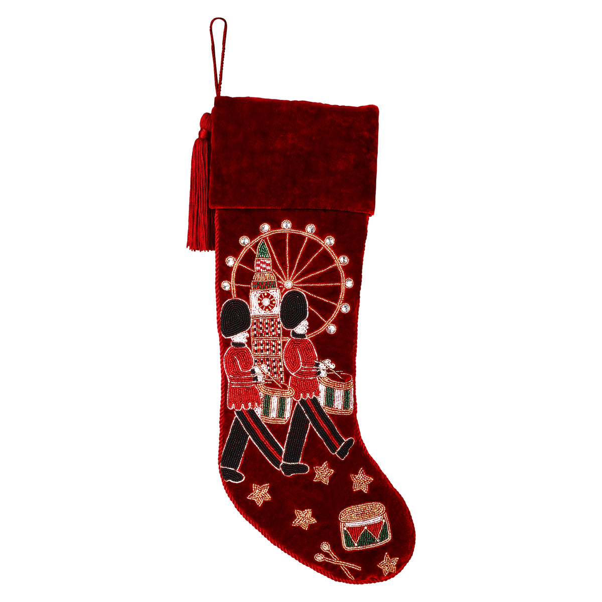 Personalised Royal Guard Beaded Christmas Stocking