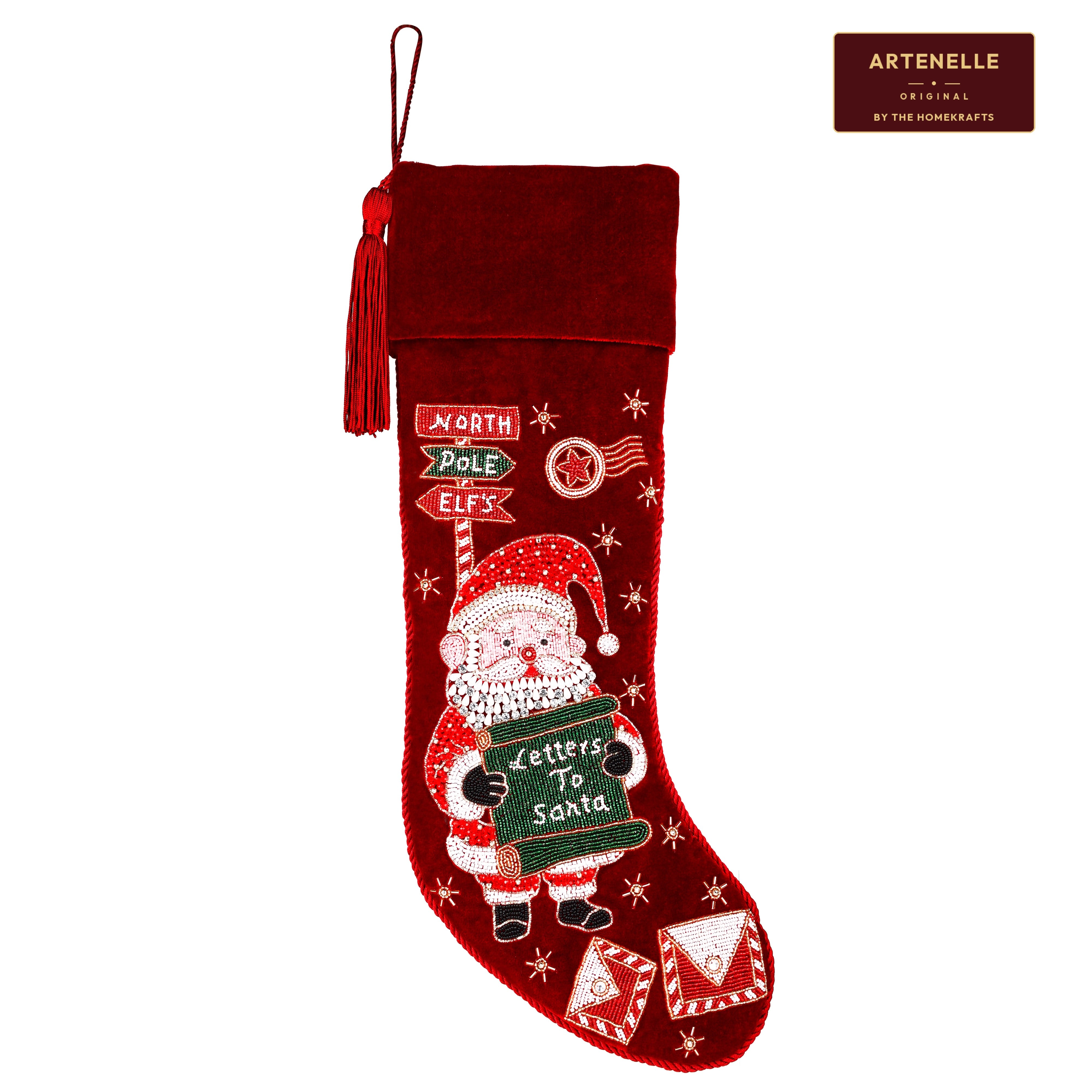 Personalized Letters To Santa Red Velvet Christmas Stocking