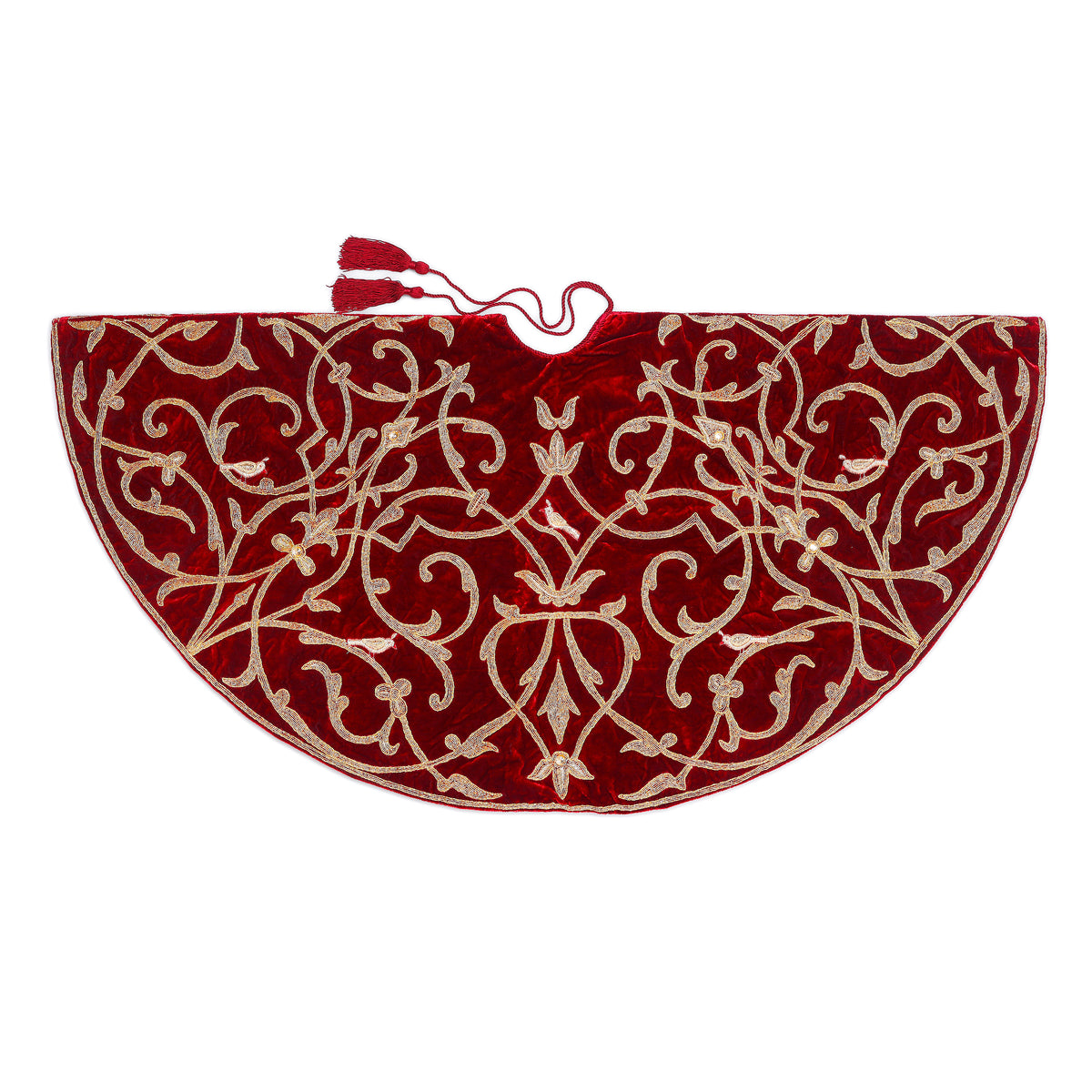 Christmas Tree Skirt & Matching Christmas Stocking Set - Patridge Bird