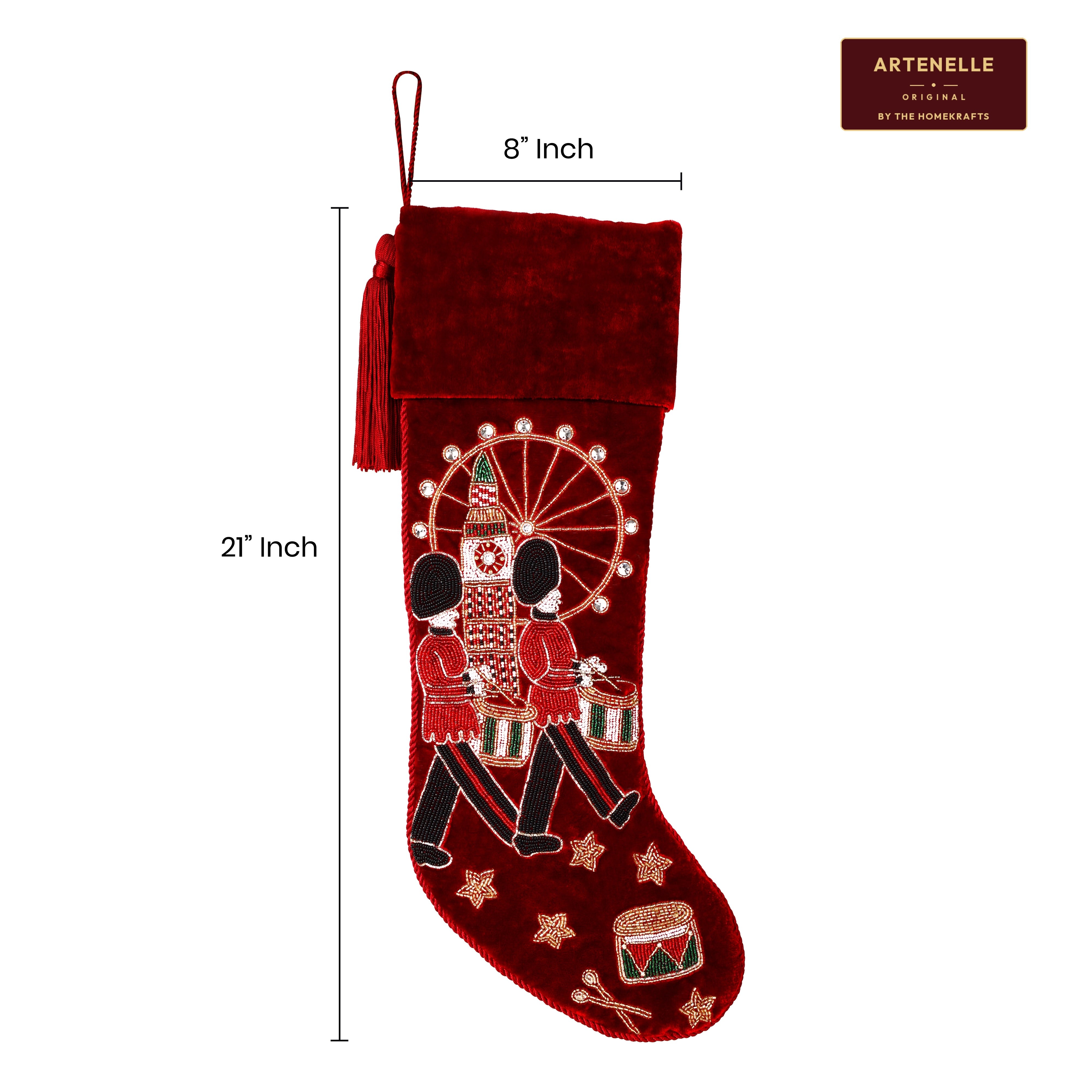 Personalised Royal Guard Beaded Christmas Stocking