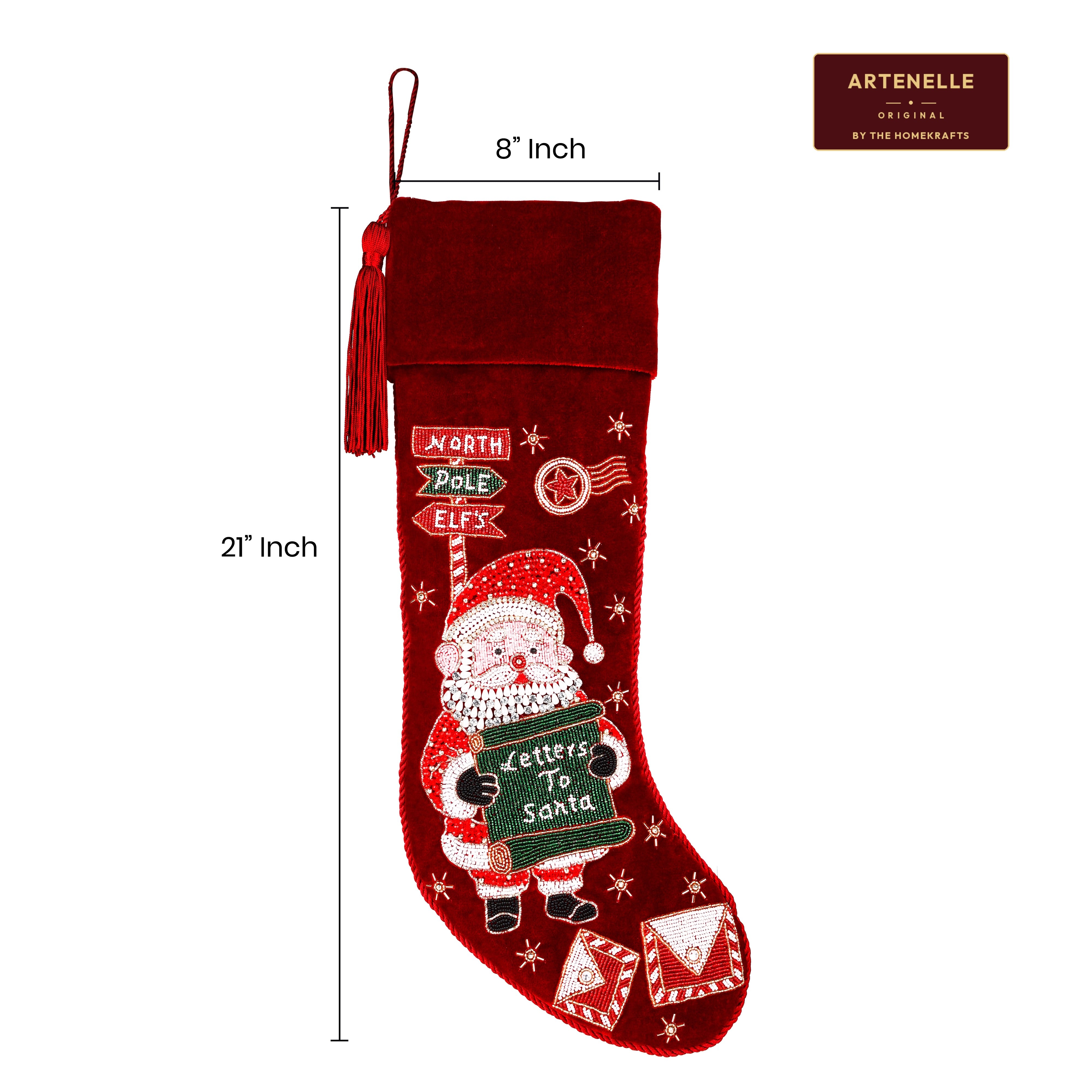 Personalized Letters To Santa Red Velvet Christmas Stocking