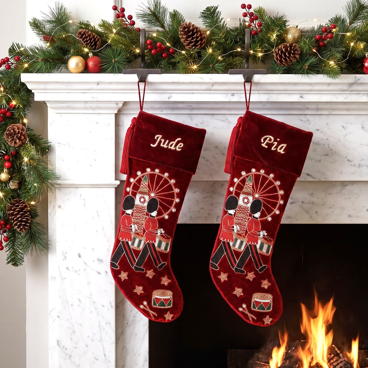 Personalised Royal Guard Beaded Christmas Stocking